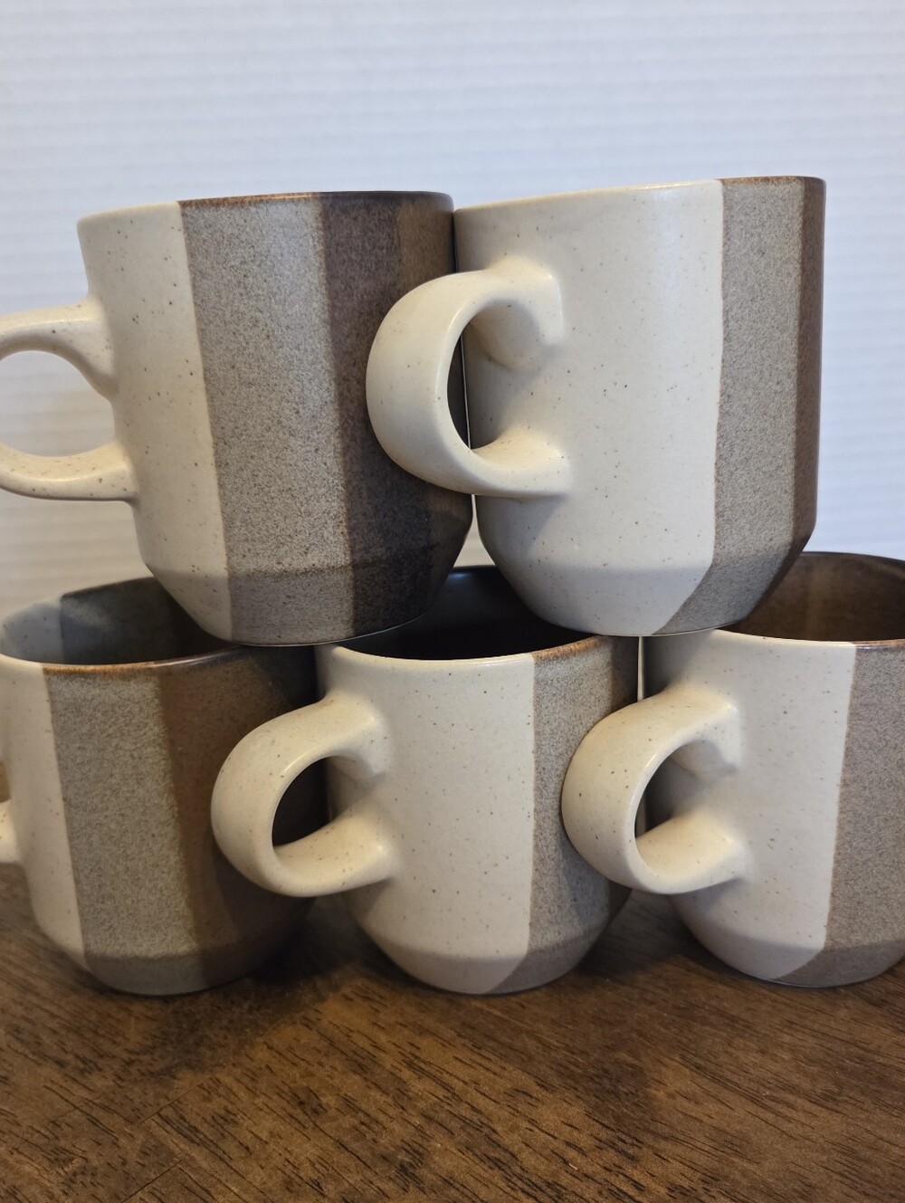 Fabrik Stoneware Jim McBride Limited Pattern Agate Pass Set Of 5 Mugs Vintage